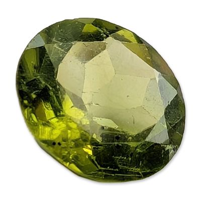 Sale Photo Thumbnail #483: Oval Faceted Yellow-Green Peridot Gemstone