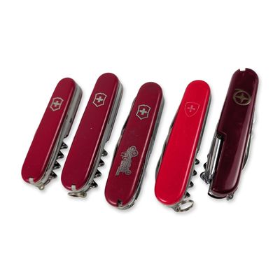 Sale Photo Thumbnail #100: 5pc Victorinox & Vintage Swiss Army Style Pocket Knife Collection