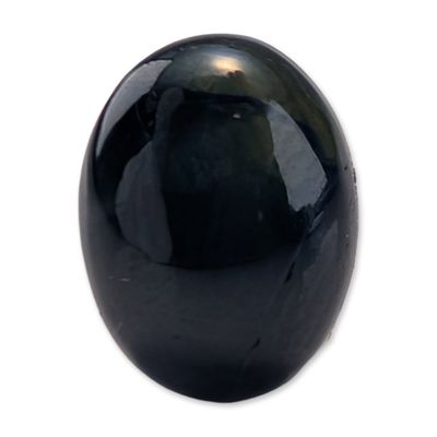 Sale Photo Thumbnail #500: Oval Cabochon Dark Blue Star Sapphire Gemstone