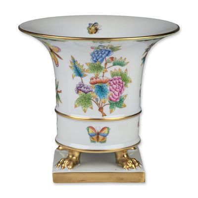 Sale Photo Thumbnail #28: Herend Hungary Queen Victoria Porcelain Footed Urn