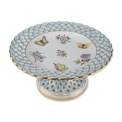 Sale Photo Thumbnail #326: Herend Hungary Queen Victoria Porcelain Cake Stand