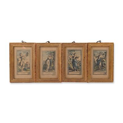 Sale Photo Thumbnail #354: Set of Four Allegorical Engravings after Hubert-Francois Gravelot (French, 1699-1773)