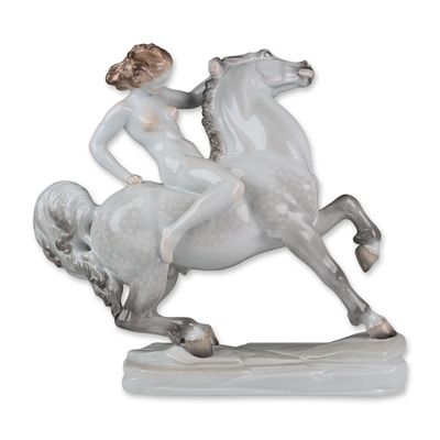 Sale Photo Thumbnail #2: Herend Porcelain Nude Amazon Riding Horse