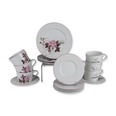 Sale Photo Thumbnail #71: 15pc Block Spal Mary Lou Goertzen Porcelain Breakfast Set, Watercolors