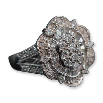 Sale Photo Thumbnail #15: Ladies Exquisite 14KT Art Deco Diamond Ring