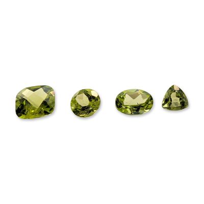 Sale Photo Thumbnail #486: Set of Four Mixed Cut Peridot Gemstones