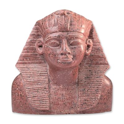Sale Photo Thumbnail #72: Egyptian Carved Red Granite Bust, Pharaoh Tutankhamun