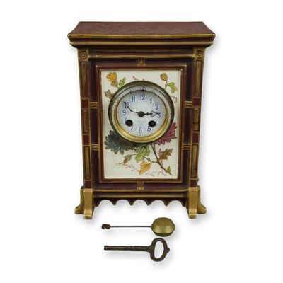 Sale Photo Thumbnail #80: Ceramic Mantel Clock Retailed by J.W. Benson London