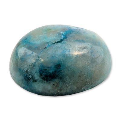 Sale Photo Thumbnail #413: Circular Mottled Blue Gemstone Cabochon