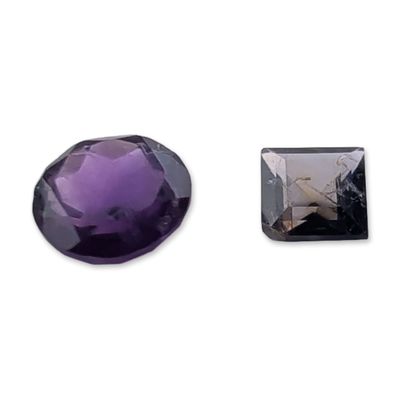 Sale Photo Thumbnail #427: 2pc Loose Faceted Amethyst and Iolite Type Gemstones