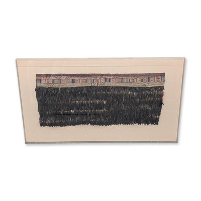 Sale Photo Thumbnail #587: Framed Kakahu Maori New Zealand Feathered Textile Fragment