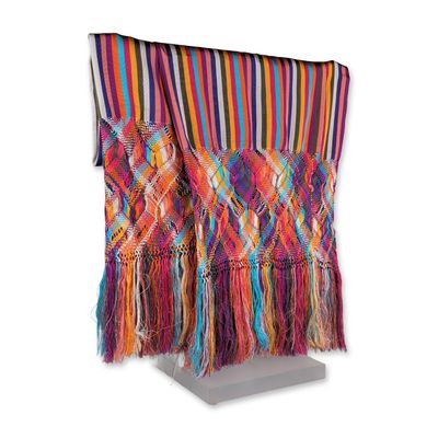 Sale Photo Thumbnail #253: Multi-Colored Hand Woven Rebozo Shawl