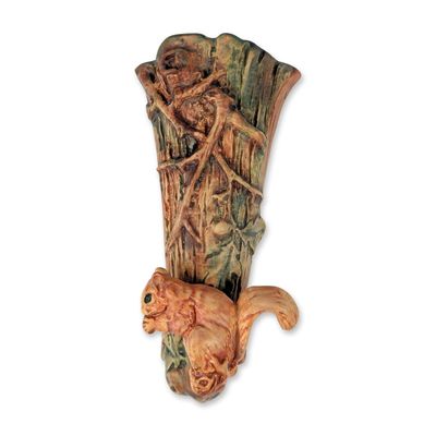 Sale Photo Thumbnail #24: Weller Pottery "Woodcraft" Squirrel Ceramic Wall Pocket