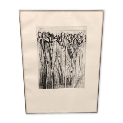 Sale Photo Thumbnail #335: Jim Dine (American, b. 1935) Framed Etching Paper, Iris