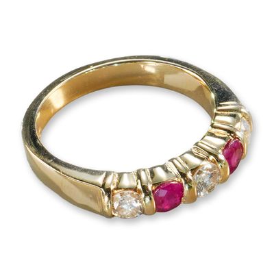 Sale Photo Thumbnail #388: 14k Gold Ruby and Diamond Ring