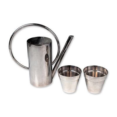 Sale Photo Thumbnail #403: 3pc Christofle Silver-Plated Watering Can and Flower Pot Set, Garden Party