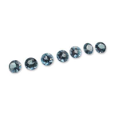 Sale Photo Thumbnail #237: 7 Round Brilliant Cut Blue Topaz Gemstones