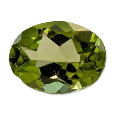 Sale Photo Thumbnail #484: Oval Faceted Yellowish Green Peridot Gemstone