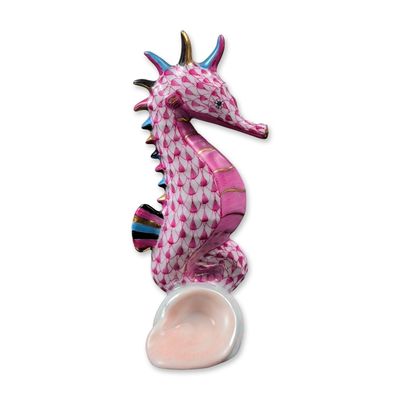 Sale Photo Thumbnail #579: Herend Porcelain Pink Figurine, Seahorse on a Shell 15325