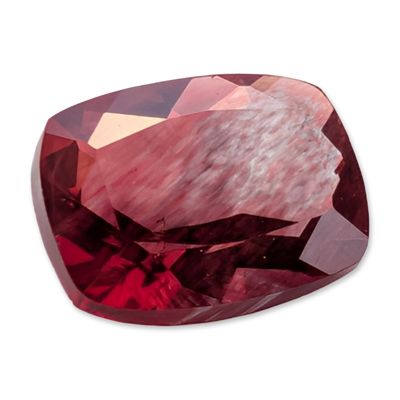 Sale Photo Thumbnail #132: Cushion Cut Pinkish Red Faceted Stone