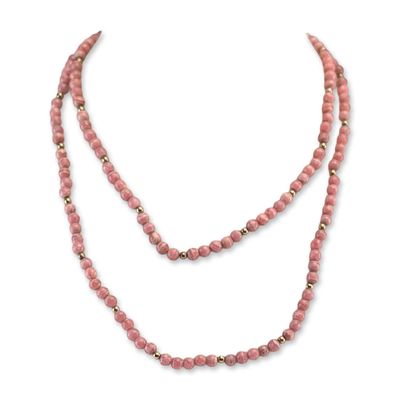 Sale Photo Thumbnail #397: 14K Gold and Rhodochrosite Bead Necklace
