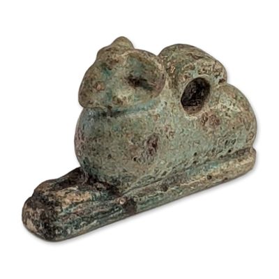 Sale Photo Thumbnail #76: Egyptian Faience Amulet of Recumbent Ram