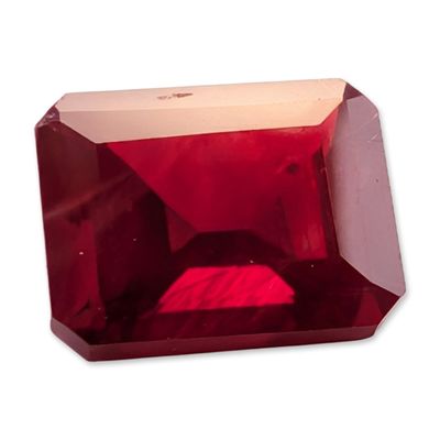 Sale Photo Thumbnail #457: Emerald Cut Red Faceted Gemstone