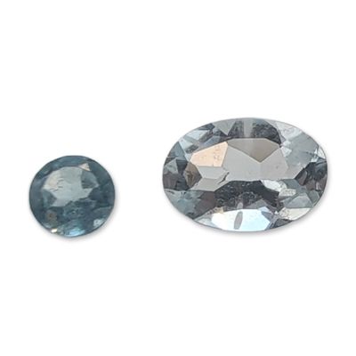 Sale Photo Thumbnail #149: 2pc Aquamarine Faceted Gemstones