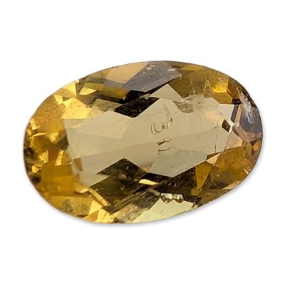 Sale Photo Thumbnail #445: Golden Yellow Faceted Oval Cut Citrine Gemstone