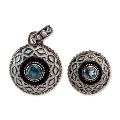 Sale Photo Thumbnail #117: 2pc Echo Of The Dreamer Sterling Silver Enamel Jewelry Set