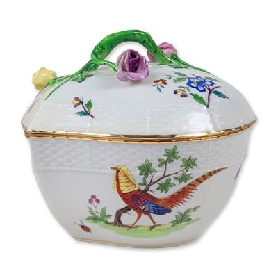 Sale Photo Thumbnail #32: Herend Rothschild Bird Heart Shaped Box