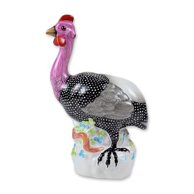 Sale Photo Thumbnail #554: Herend Hand-Painted Porcelain Guinea Fowl Figurine