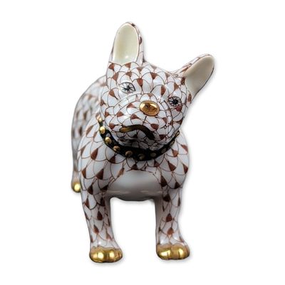 Sale Photo Thumbnail #285: Herend Porcelain Chocolate-Brown Figurine, Frenchie 16003