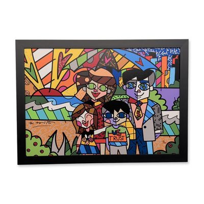 Sale Photo Thumbnail #338: Romero Britto (Brazilian, b. 1963) Framed Giclee on Canvas, U.S. Trust