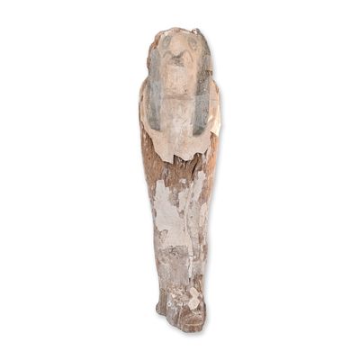 Sale Photo Thumbnail #77: Egyptian Falcon Head Carved Wood Figurine, God Sokar
