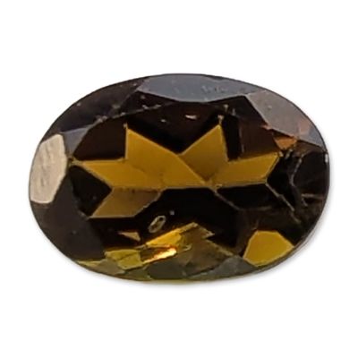 Sale Photo Thumbnail #491: Oval Cut Olive Green Faceted Quartz Gemstone