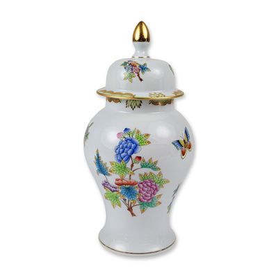 Sale Photo Thumbnail #26: Herend Hungary Porcelain Queen Victoria Lidded Jar