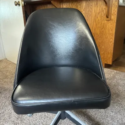 Mid Century Modern Herman Miller Eames Dining Table with 4 Bucket Style Chairs Front - No rips or tears