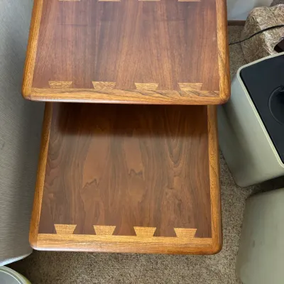 Mid Century Modern Lane "Acclaim" Two Tiered Step End Table.  Stamped and Dated (1).