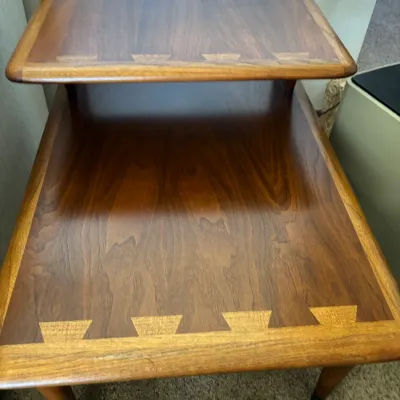 Mid Century Modern Lane "Acclaim" Two Tiered Step End Table.  Stamped and Dated (1).
