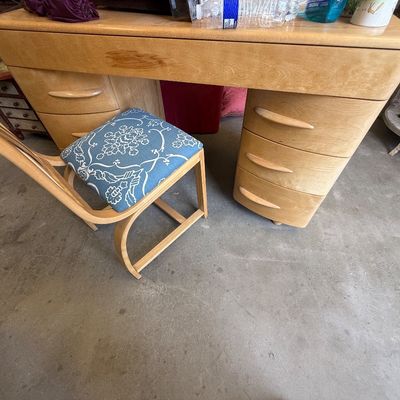 Pristine Art deco desk & chair.  
