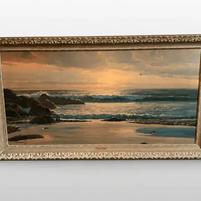 Robert Wood "Breakers At Twilight" Framed Seascape Art Print