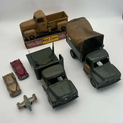 Buddy-L Army Truck, Structo Toy Car, Metal Classic Collection & USAF Jet