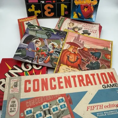 Board Games & Jigsaw Puzzles Lot, Milton Bradley Mattel Tuppertoys All-Fair