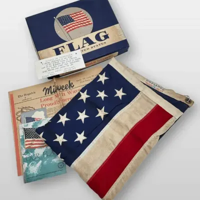 Annin Defiance 3' x 5' Cotton U.S. Flag with Box & Ephemera