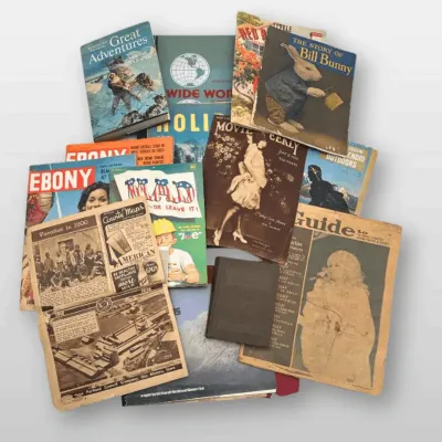 National Geographic Great Adventures Book, Mad & Ebony Magazines, Gregg Shorthand Dictionary Set