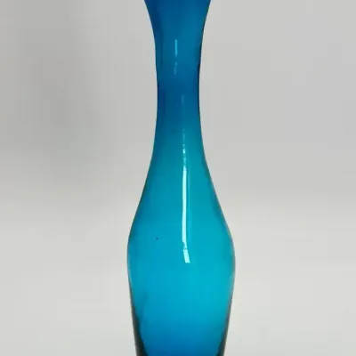 Blue Art Glass Bud Vase