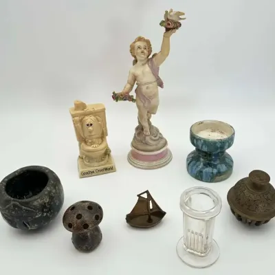 Collectibles Group Cherub Figurine Ceramic Candle Holder