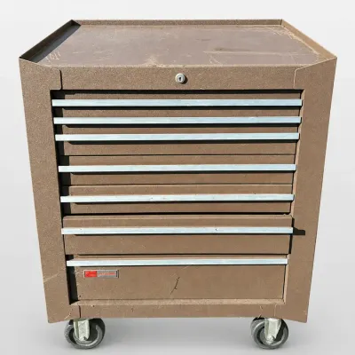 Craftsman Brown Rolling Tool Chest Cabinet with Tire Chains and Crimping Tool
