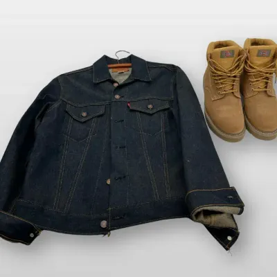 Levi's Denim Jacket and Dickies Work Boots